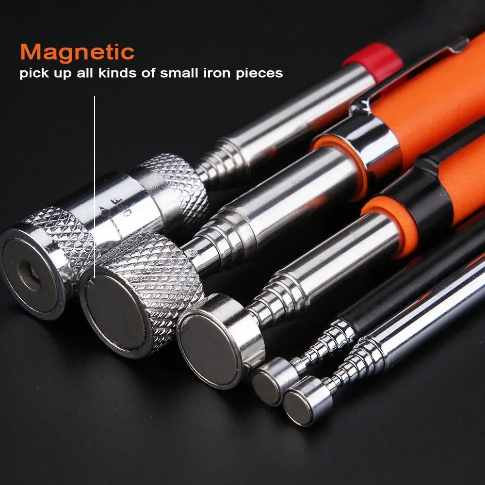 Telescopic Adjustable Magnetic Pick-Up Tools Magnetic Telescopic Magnet Grip Long Pen Telescopic Magnet Stick with LED Light