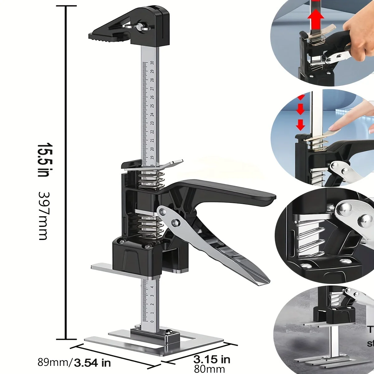 2 PCS Labor Saving Arm Board Jack Cabinet Lifter Height Locator Adjusting Lifter Multifunctional Anti-Slip Hand Lifting Tools