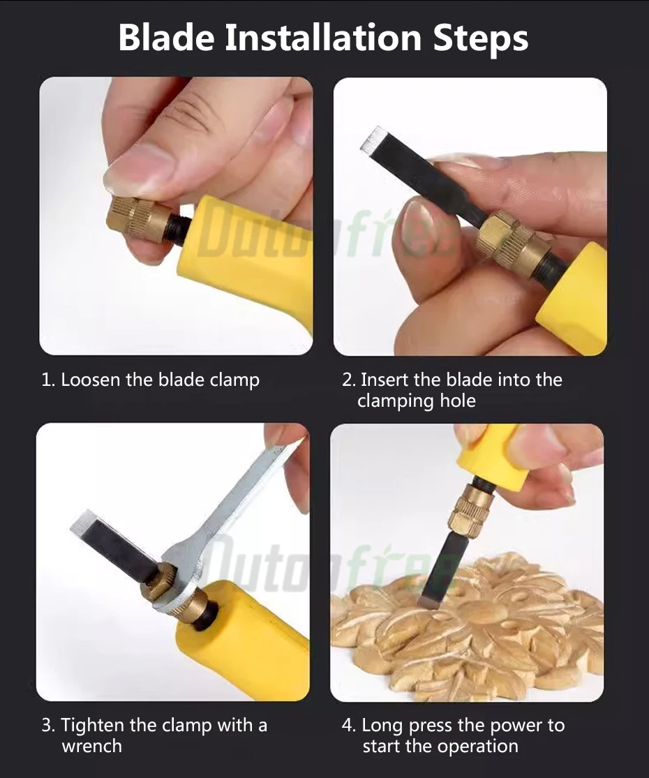 40W New Electric Carving Knife Set Furniture Carpentry Root Carving Knife Tool Sculpture Carpenter Chisel Wood With 20PCS Blade