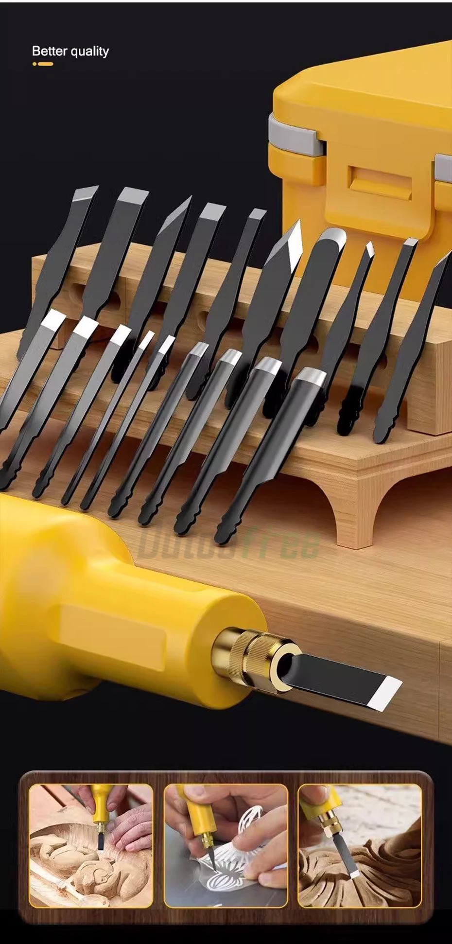 40W New Electric Carving Knife Set Furniture Carpentry Root Carving Knife Tool Sculpture Carpenter Chisel Wood With 20PCS Blade