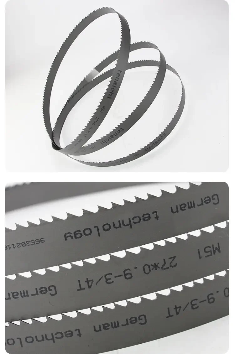 M42 bimetal 1/2 "band saw blade for woodworking. 1140-2930mm*13mm*0.6mm, with 6-14tpi band saw blade, support customization.