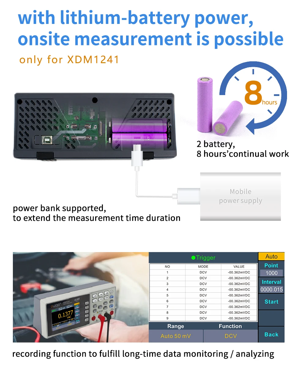 OWON XDM1041 XDM1241 4 1/2 Digital Multimeter Portable Bench True RMS DC/AC Current Voltage USB Multimetro Tester Meter SCPI