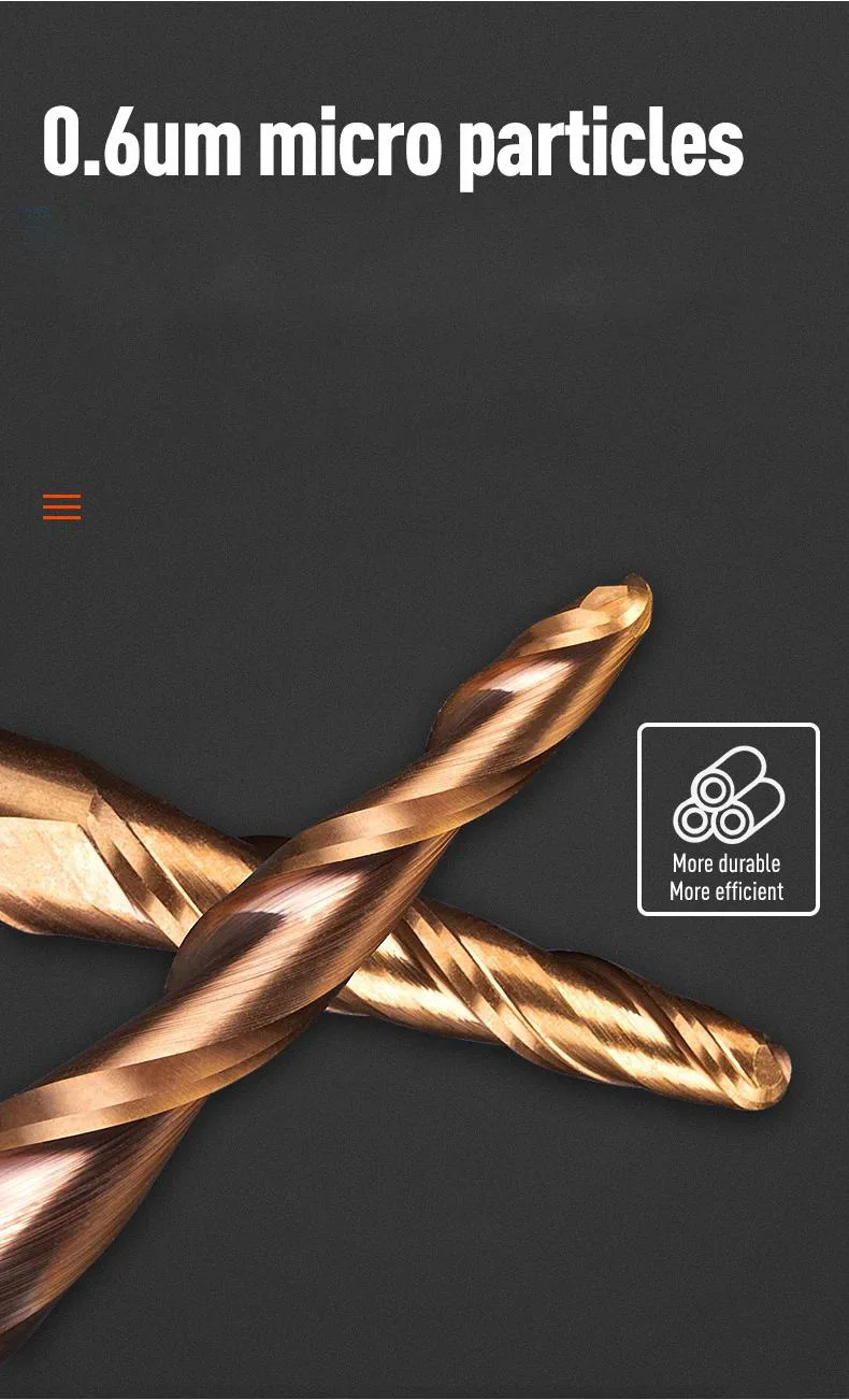 HUHAO Spiral Ball Nose Tapered End Mill Engraving Bit HRC55 CNC End Mill 4mm 6mm 8mm 3D Carving Bits Wood Metal Tools