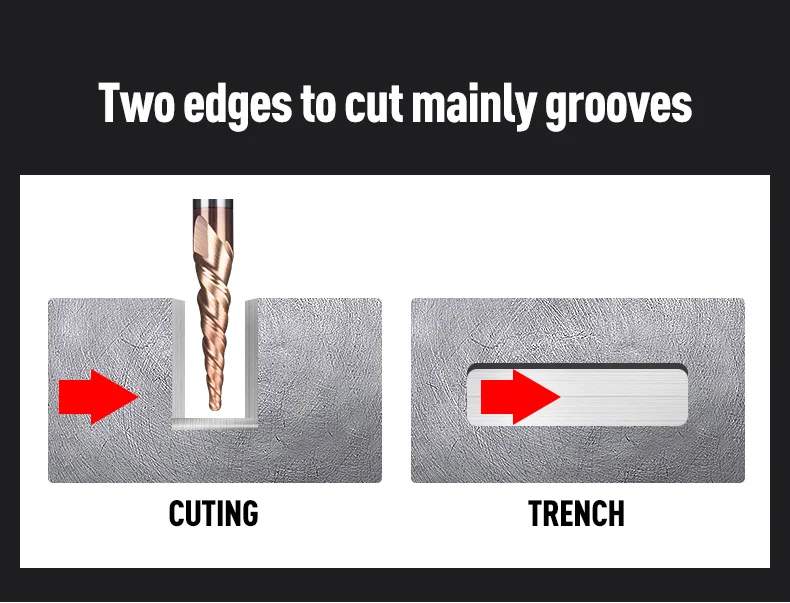 HUHAO Spiral Ball Nose Tapered End Mill Engraving Bit HRC55 CNC End Mill 4mm 6mm 8mm 3D Carving Bits Wood Metal Tools