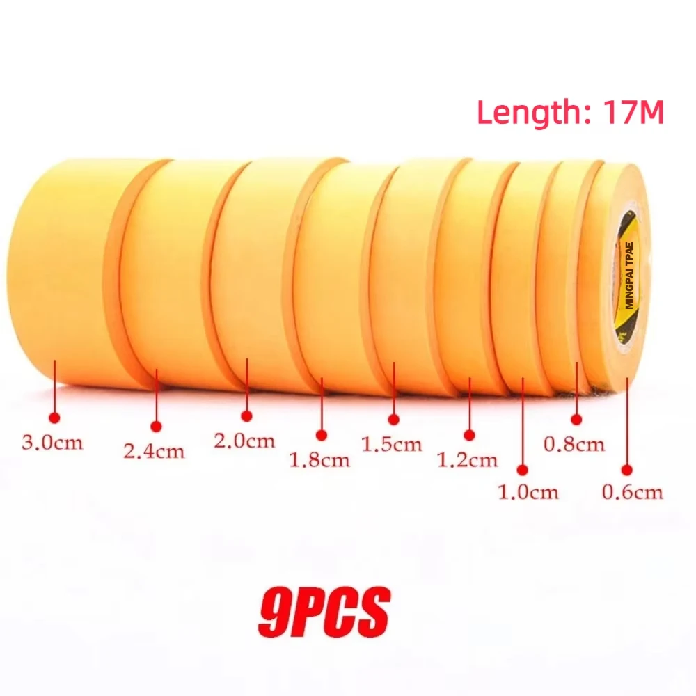 3/4/9 Rolls Model Masking Tape Fine Line DIY Cover Tape for Gundam Hobby Model Paint Tool 1/2/3/6/8/10/12/15/18/20/24/30mm