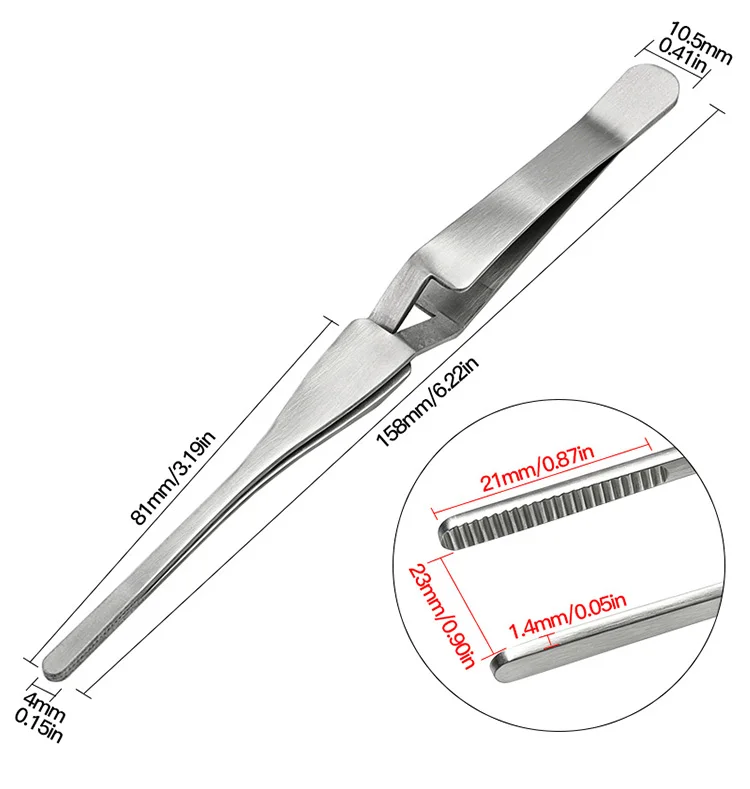 1PC Tweezers Stainless Steel Non-slip Cross Lock Reverse Action Tweezer Save Effort Maintenance Tools