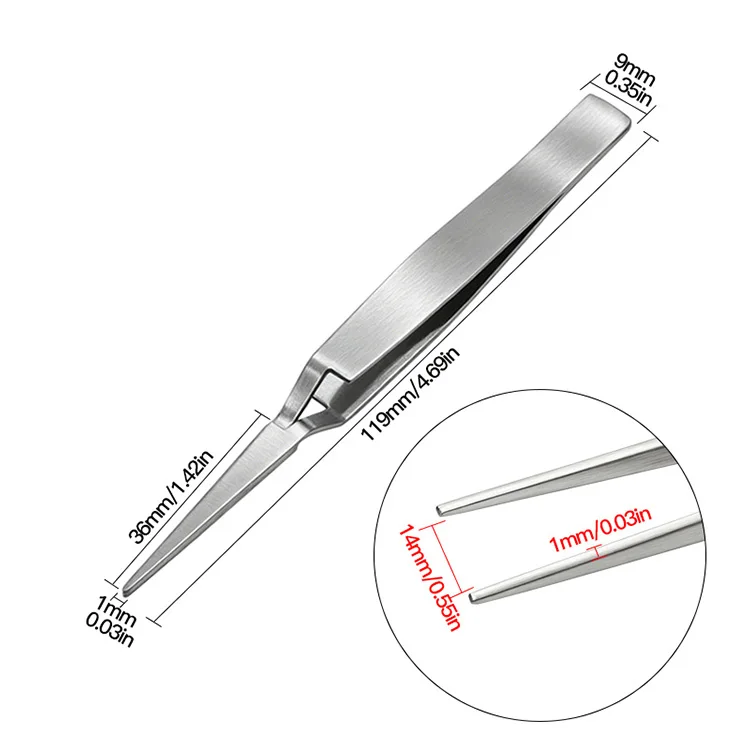 1PC Tweezers Stainless Steel Non-slip Cross Lock Reverse Action Tweezer Save Effort Maintenance Tools