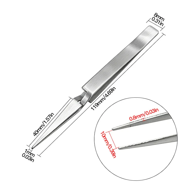 1PC Tweezers Stainless Steel Non-slip Cross Lock Reverse Action Tweezer Save Effort Maintenance Tools
