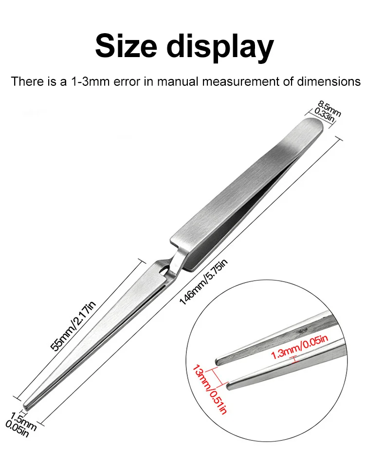 1PC Tweezers Stainless Steel Non-slip Cross Lock Reverse Action Tweezer Save Effort Maintenance Tools