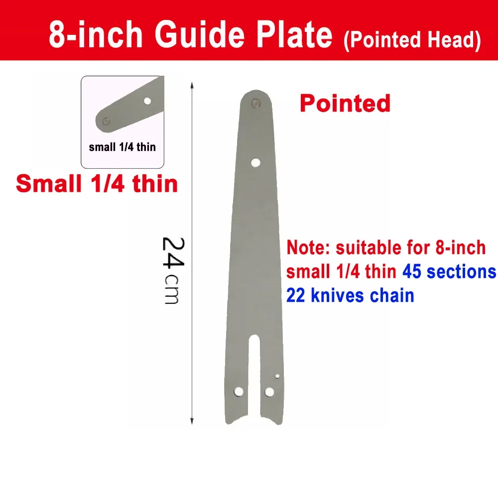 8 Inch Saw Bar 1/4"P Electric Saw 45 knots 22 knives Electric Chain Saw Guide Replacement Mini Steel Chainsaw Chains Garden Tool