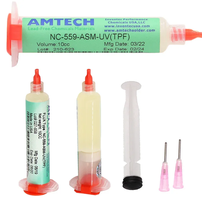 10CC Needle Tube Welding Oil Lead Free and Halogen-free Soldering Flux AMTECH NC-559-ASM BGA SMD PCB Phone Repair Cleaning-free