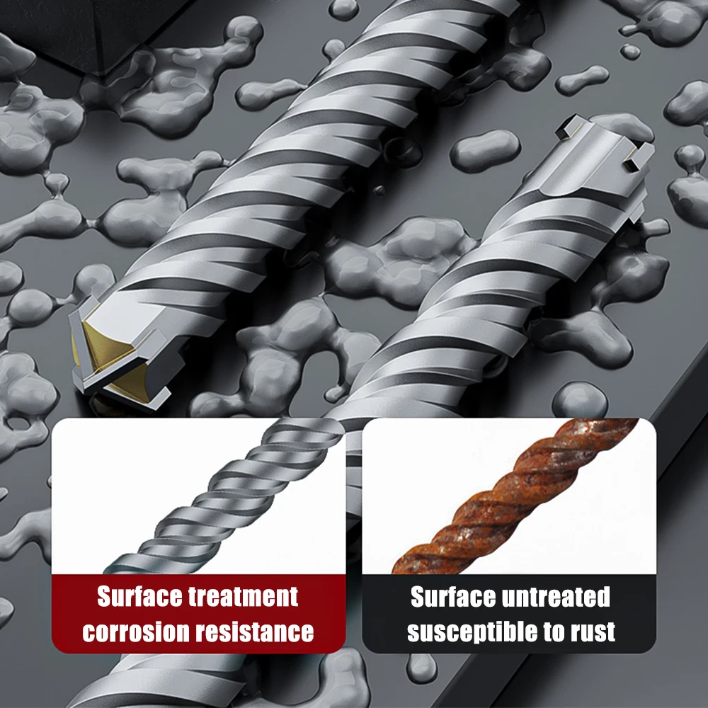 Concrete SDS Plus Drill Bit Cross Tips 4 Cutters 110 160 210 260 350 Wall Brick Block Electric Hammer Masonry Drilling Bits