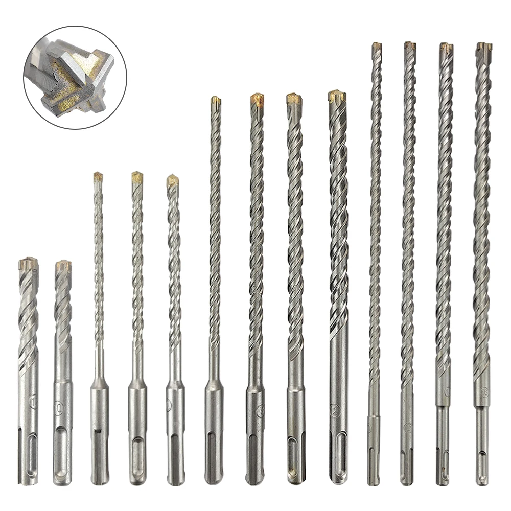 Concrete SDS Plus Drill Bit Cross Tips 4 Cutters 110 160 210 260 350 Wall Brick Block Electric Hammer Masonry Drilling Bits
