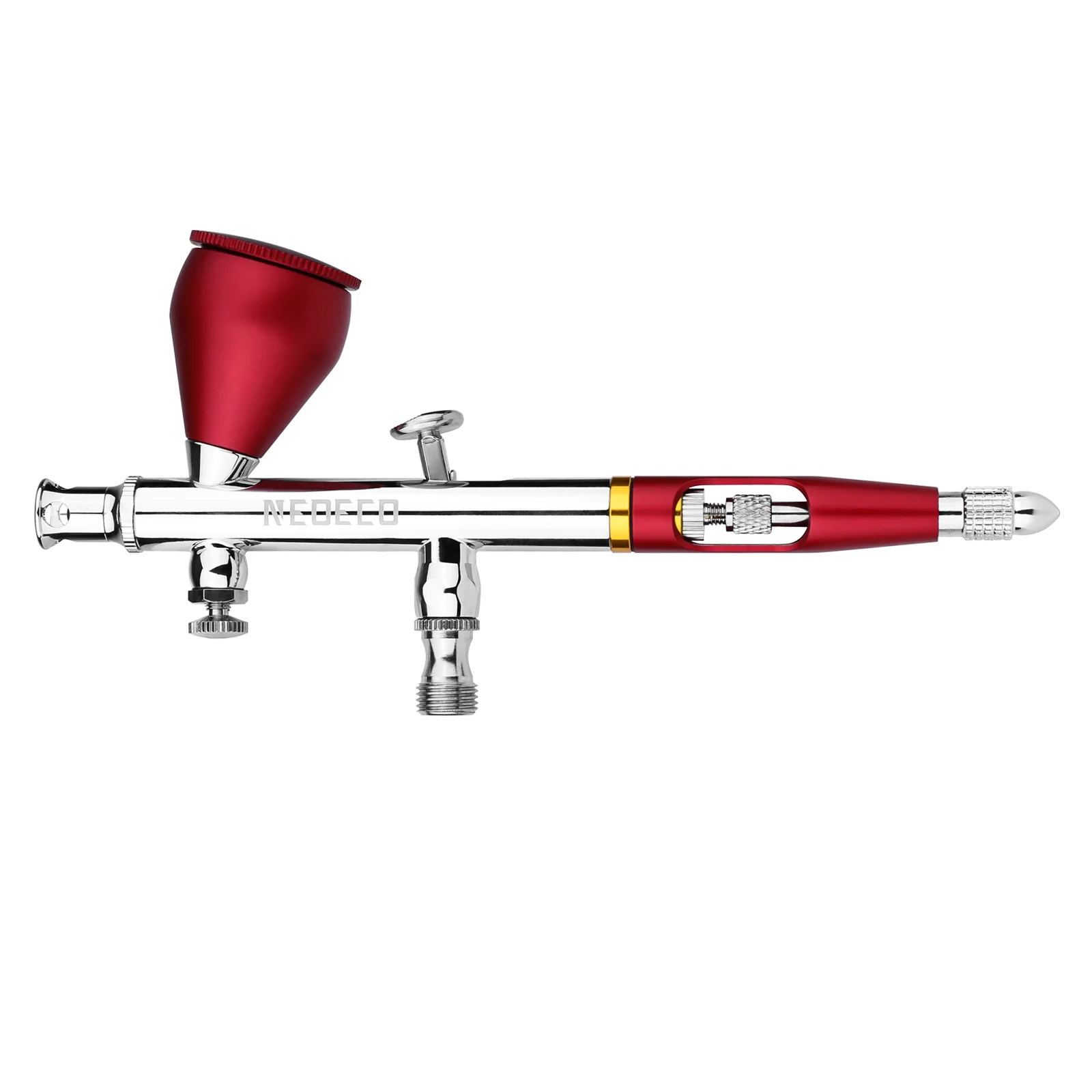 NEOECO NCT-SJ83 Dual Action Airbrush 9cc 1/3 oz Fluid Cups Quick Remove Air brush Cap Design Gravity Feed Set for Model Cake Art