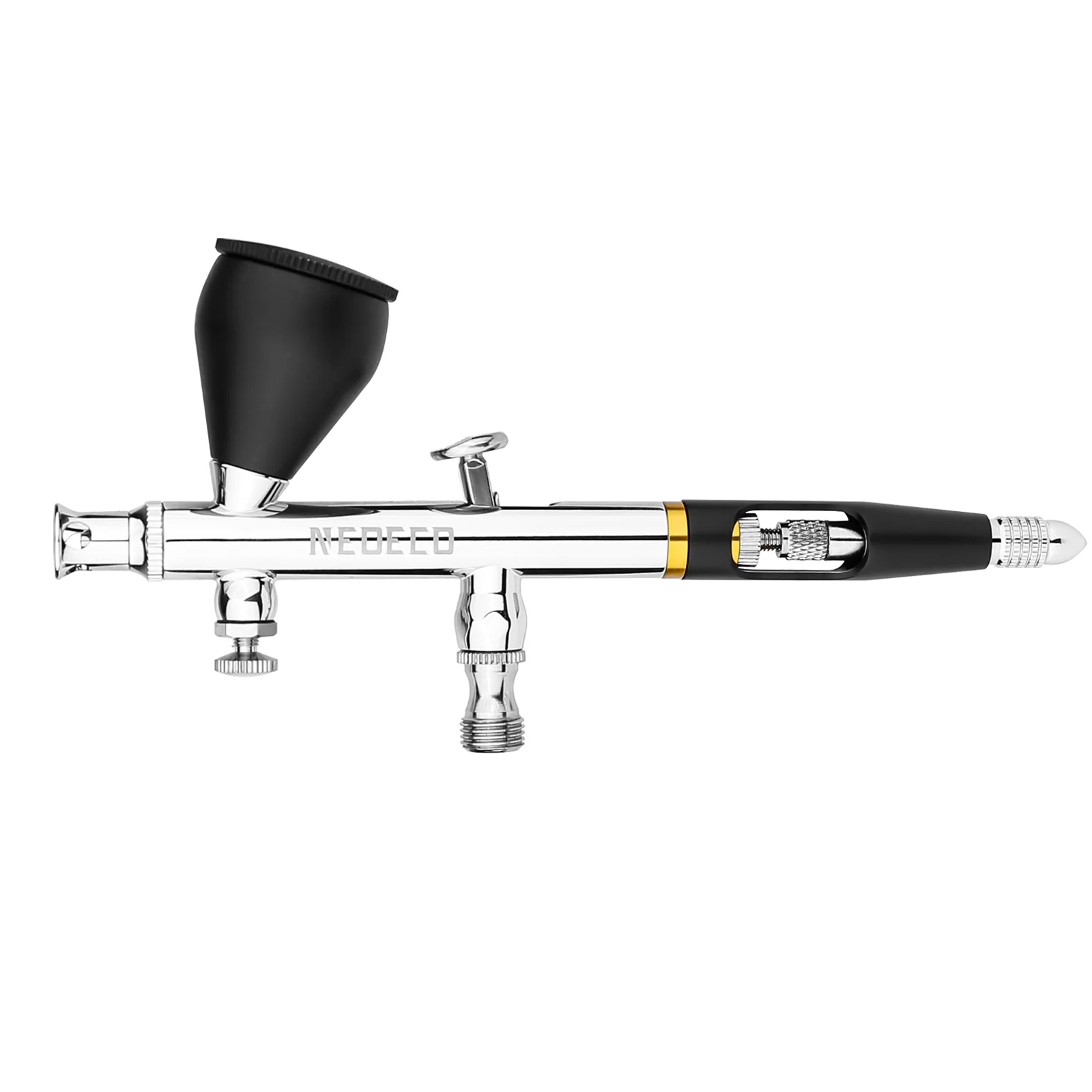 NEOECO NCT-SJ83 Dual Action Airbrush 9cc 1/3 oz Fluid Cups Quick Remove Air brush Cap Design Gravity Feed Set for Model Cake Art