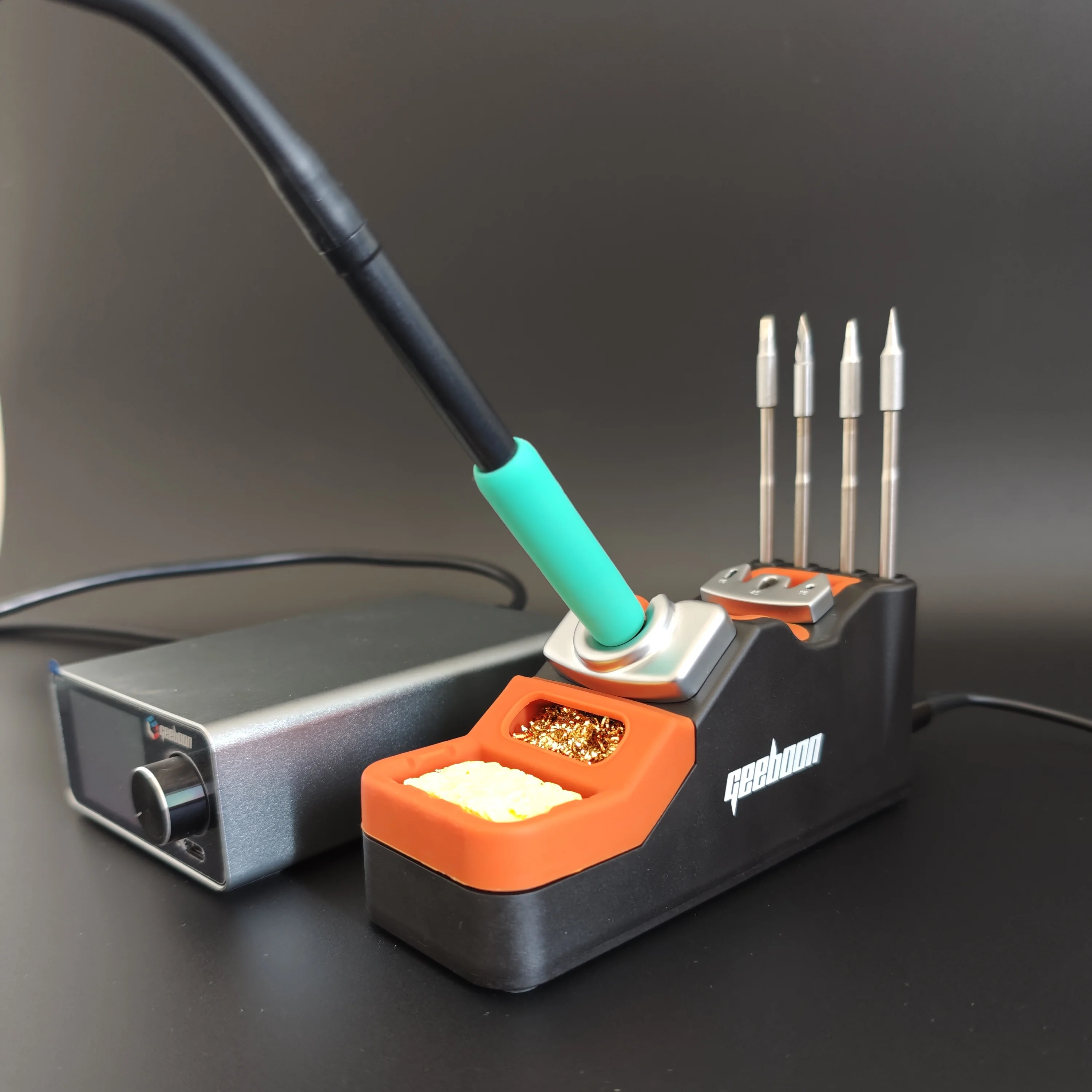 GEEBOON 220W TC22 soldering station compatible with 115/210/245/T12 soldering tip color curve display soldering rework station
