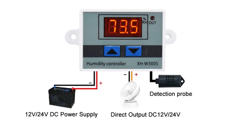 W3001 W3002 W3005 W1088 W1099 Digital Display Hygrometer Thermorelator Microcomputer Temperature Humidity Controller 12V 220V