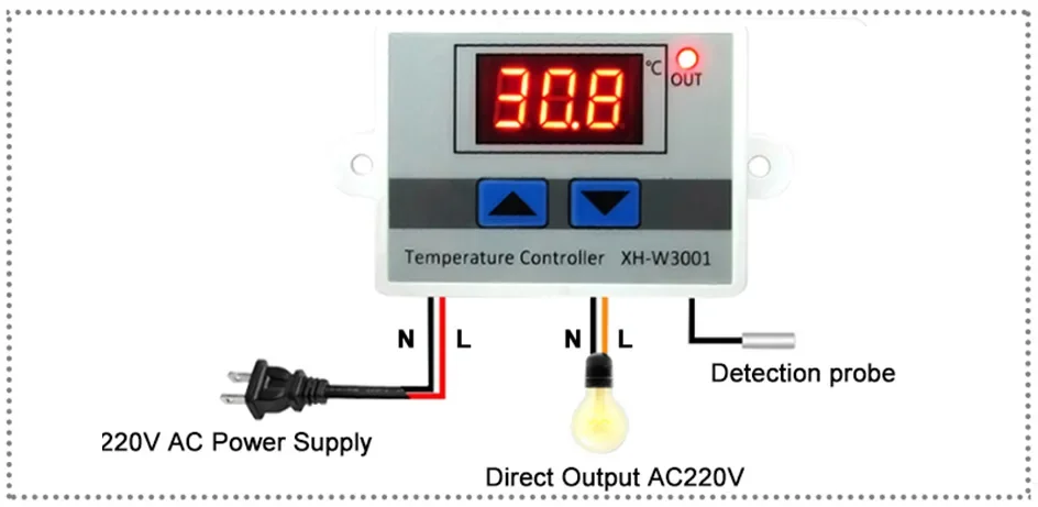W3001 W3002 W3005 W1088 W1099 Digital Display Hygrometer Thermorelator Microcomputer Temperature Humidity Controller 12V 220V