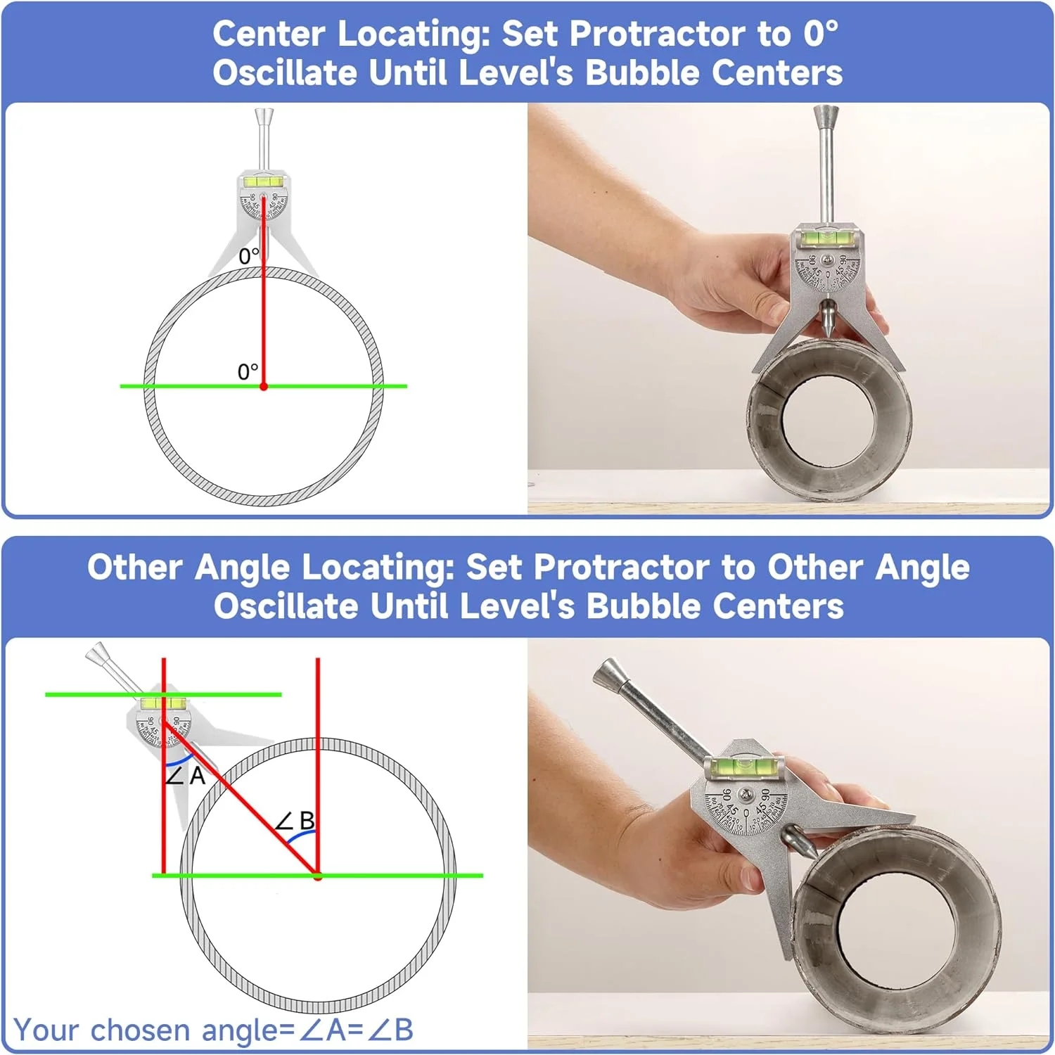 Manual Tube Marker Centering Tool Safety Pipe Center Finder Y-Type 4 Inch Safety Pipe Marker Centering Head Tool