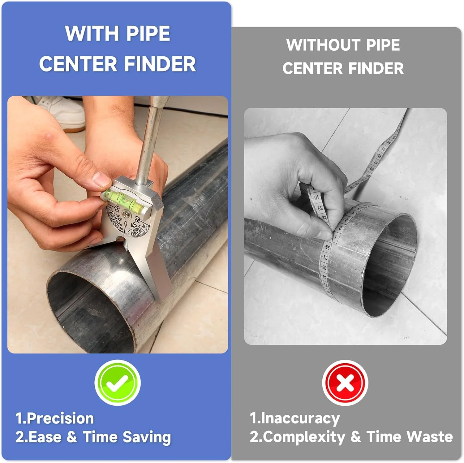 Manual Tube Marker Centering Tool Safety Pipe Center Finder Y-Type 4 Inch Safety Pipe Marker Centering Head Tool