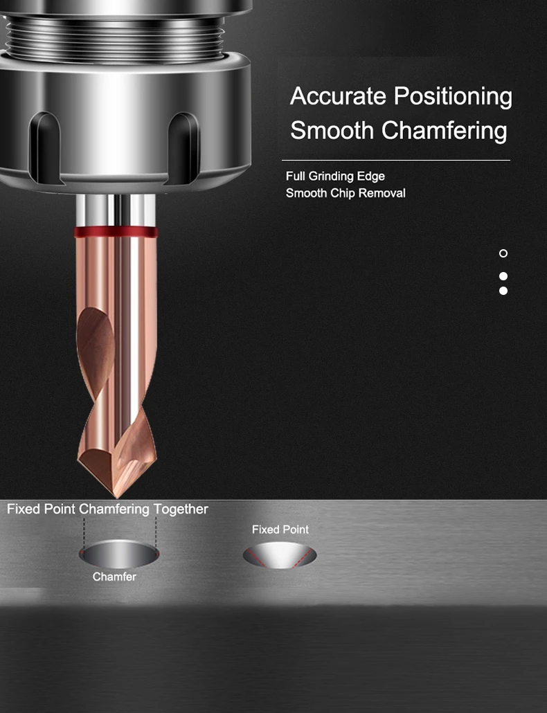 SHAZAM HRC55 2-Blade Tungsten Steel Carbide Red Circle Chamfer Centering Drill For CNC Machining Center 60° 90° 120° Bit To