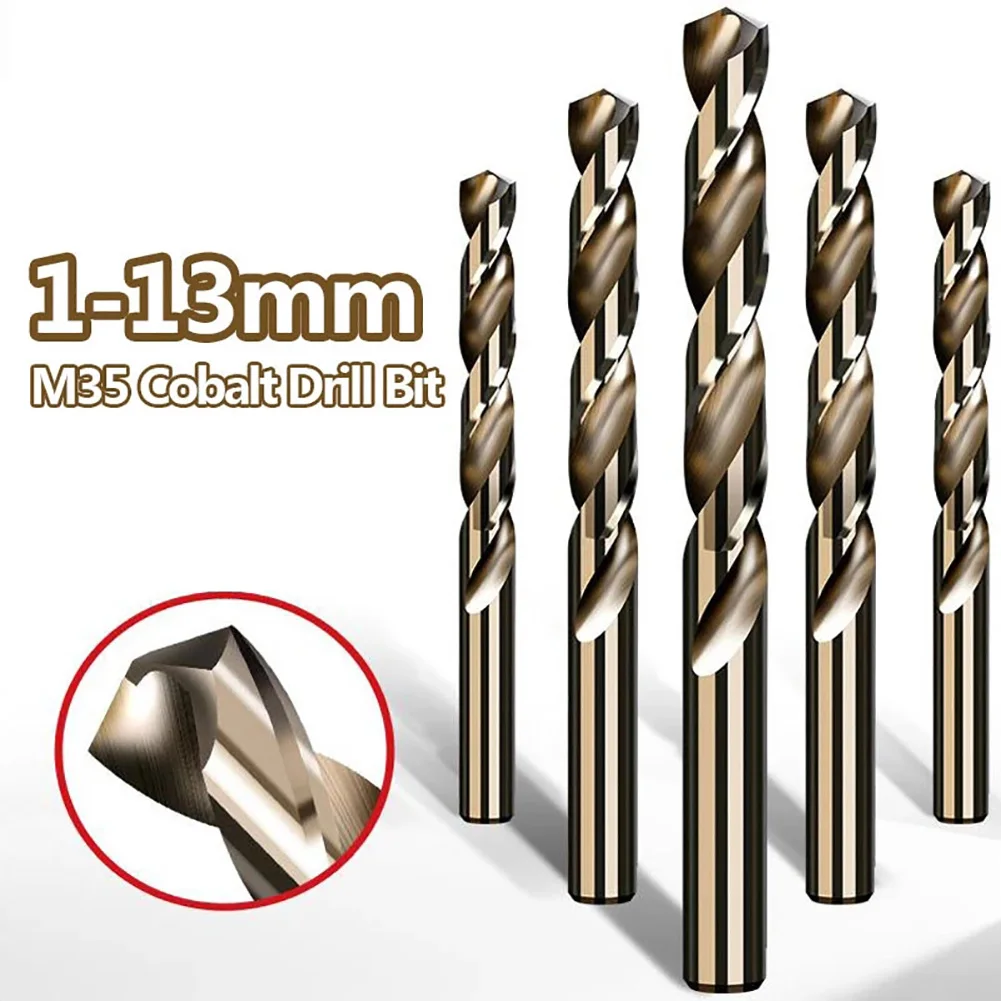 1mm-13mm Cobalt HSS Drill Bit M35 For Stainless Steel Drilling Metalworking Electric Drill Bit Drill Manual Drill Chuck
