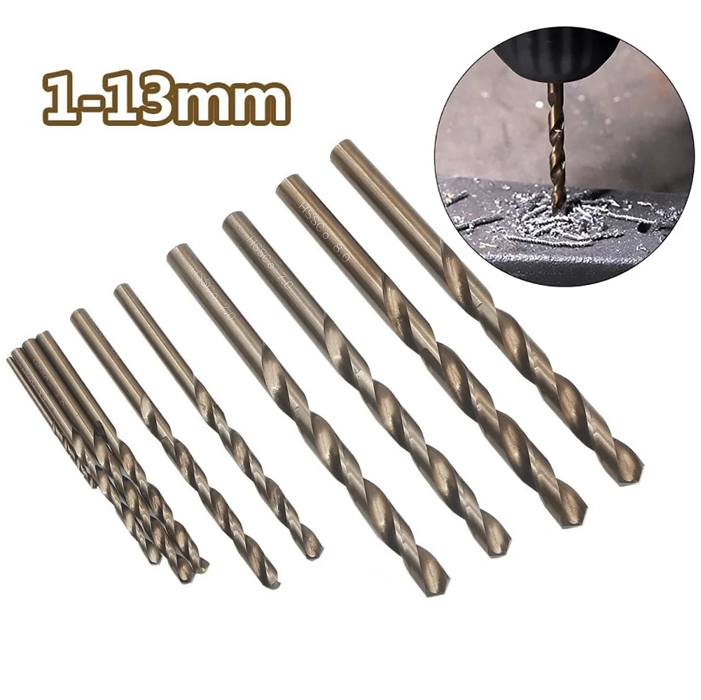 1mm-13mm Cobalt HSS Drill Bit M35 For Stainless Steel Drilling Metalworking Electric Drill Bit Drill Manual Drill Chuck