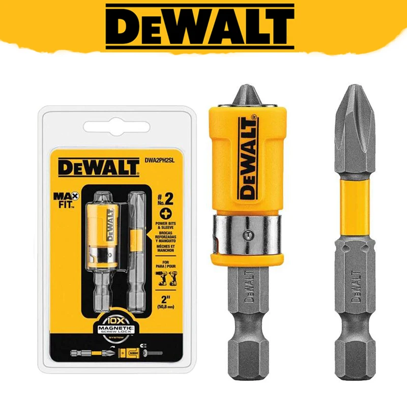 DEWALT Original DWA2PH2SL MAXFIT 2'' PH2 Impact Driver Bit Sleeve Set Pivoting Magnetic Sucker Tool Accessories