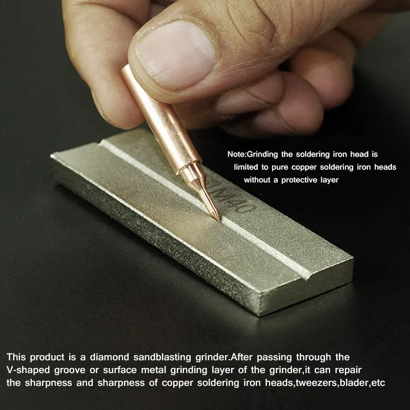 AMAOE M40 Gold Steel Whetstone for Tweezers Correcting Repair Blade Soldering Tips Double Sided Polishing Grinding Tool Repair