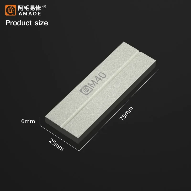 AMAOE M40 Gold Steel Whetstone for Tweezers Correcting Repair Blade Soldering Tips Double Sided Polishing Grinding Tool Repair