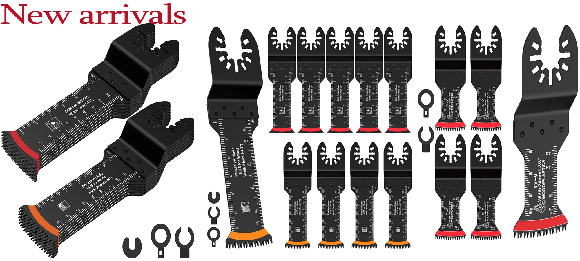 8/10Pcs Japanese Oscillating Saw Blades HighCarbon teel Bi-Metal Curved edge Multitool Blades Sharp Wear Resistant Cutter Blade