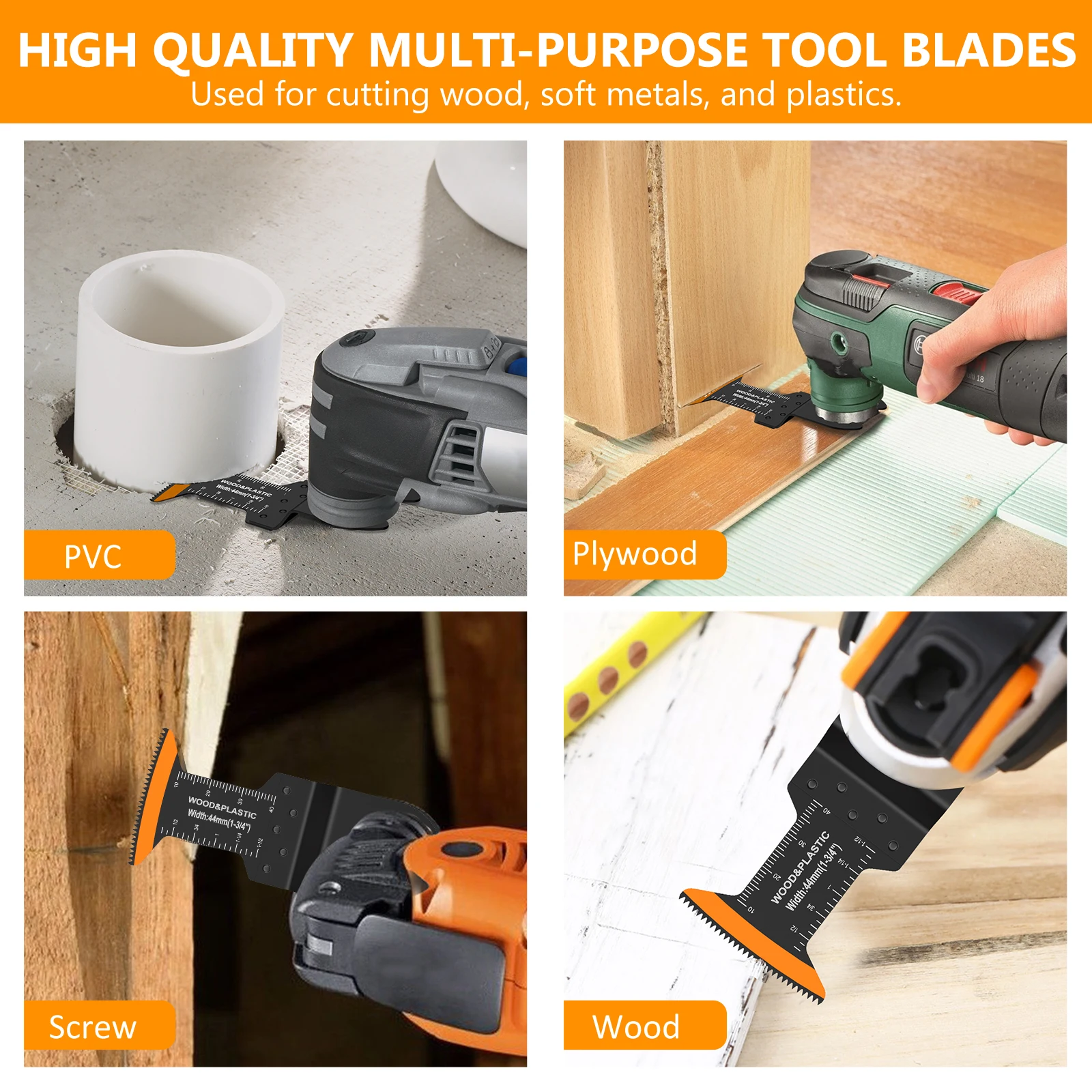 8/10Pcs Japanese Oscillating Saw Blades HighCarbon teel Bi-Metal Curved edge Multitool Blades Sharp Wear Resistant Cutter Blade