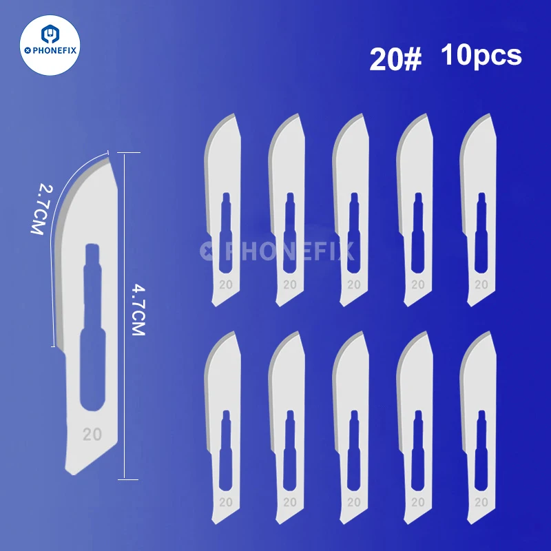 10pcs Carbon Steel Carving Scalpel Knife 10# 21# 23# 24# 25# Surgical Blades DIY Cutting Motherboard BGA Repair Surgical Knife