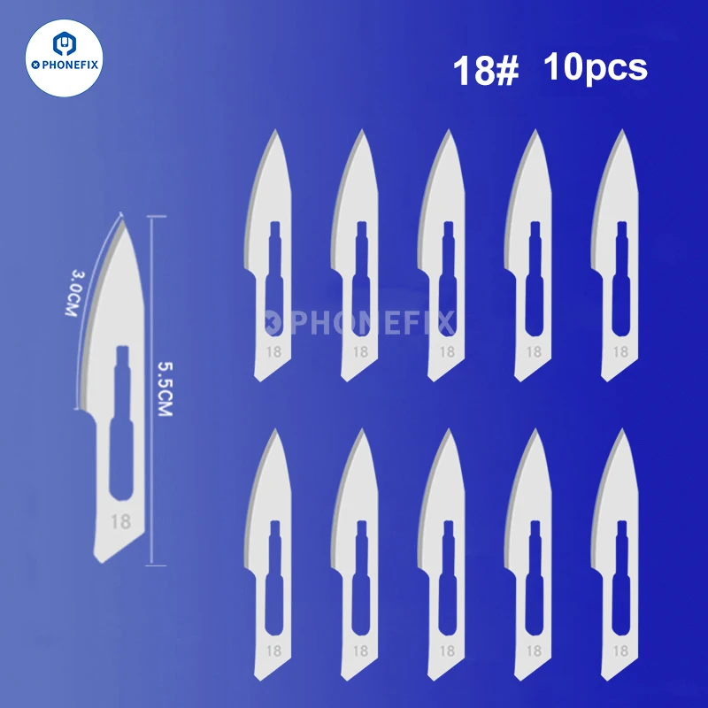 10pcs Carbon Steel Carving Scalpel Knife 10# 21# 23# 24# 25# Surgical Blades DIY Cutting Motherboard BGA Repair Surgical Knife