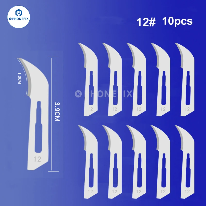 10pcs Carbon Steel Carving Scalpel Knife 10# 21# 23# 24# 25# Surgical Blades DIY Cutting Motherboard BGA Repair Surgical Knife