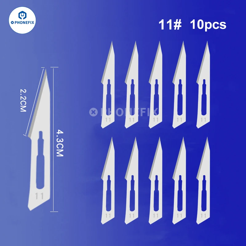 10pcs Carbon Steel Carving Scalpel Knife 10# 21# 23# 24# 25# Surgical Blades DIY Cutting Motherboard BGA Repair Surgical Knife