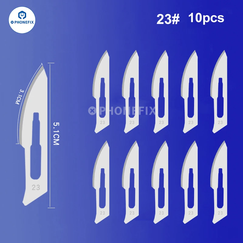 10pcs Carbon Steel Carving Scalpel Knife 10# 21# 23# 24# 25# Surgical Blades DIY Cutting Motherboard BGA Repair Surgical Knife