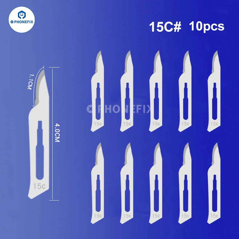 10pcs Carbon Steel Carving Scalpel Knife 10# 21# 23# 24# 25# Surgical Blades DIY Cutting Motherboard BGA Repair Surgical Knife