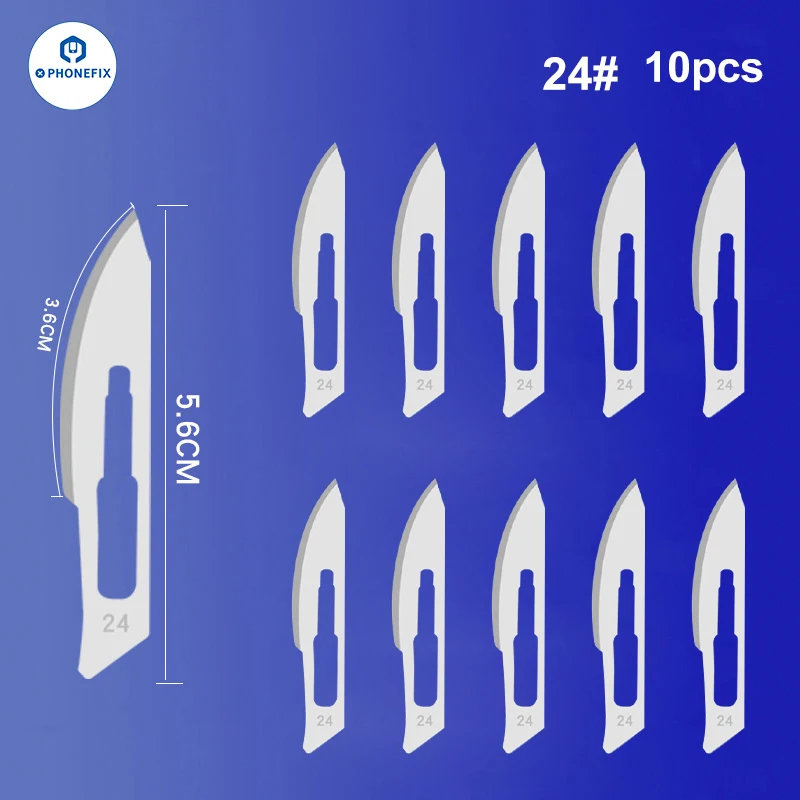 10pcs Carbon Steel Carving Scalpel Knife 10# 21# 23# 24# 25# Surgical Blades DIY Cutting Motherboard BGA Repair Surgical Knife