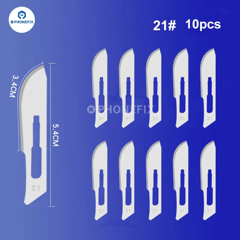10pcs Carbon Steel Carving Scalpel Knife 10# 21# 23# 24# 25# Surgical Blades DIY Cutting Motherboard BGA Repair Surgical Knife