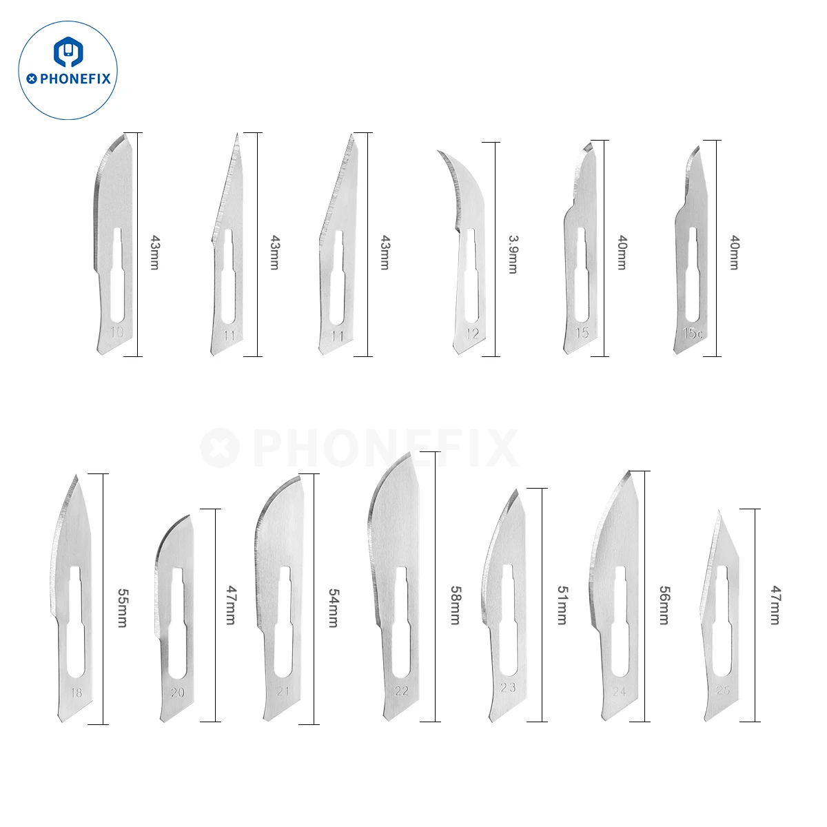 10pcs Carbon Steel Carving Scalpel Knife 10# 21# 23# 24# 25# Surgical Blades DIY Cutting Motherboard BGA Repair Surgical Knife