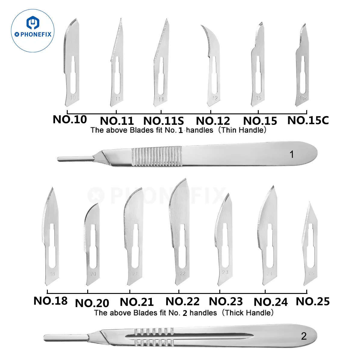 10pcs Carbon Steel Carving Scalpel Knife 10# 21# 23# 24# 25# Surgical Blades DIY Cutting Motherboard BGA Repair Surgical Knife