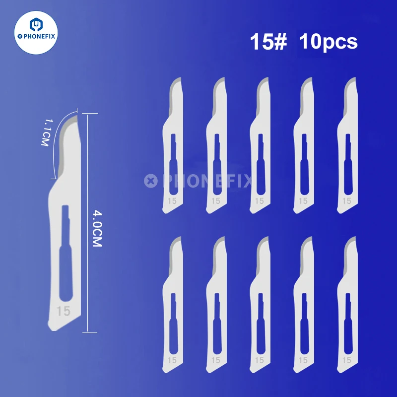 10pcs Carbon Steel Carving Scalpel Knife 10# 21# 23# 24# 25# Surgical Blades DIY Cutting Motherboard BGA Repair Surgical Knife