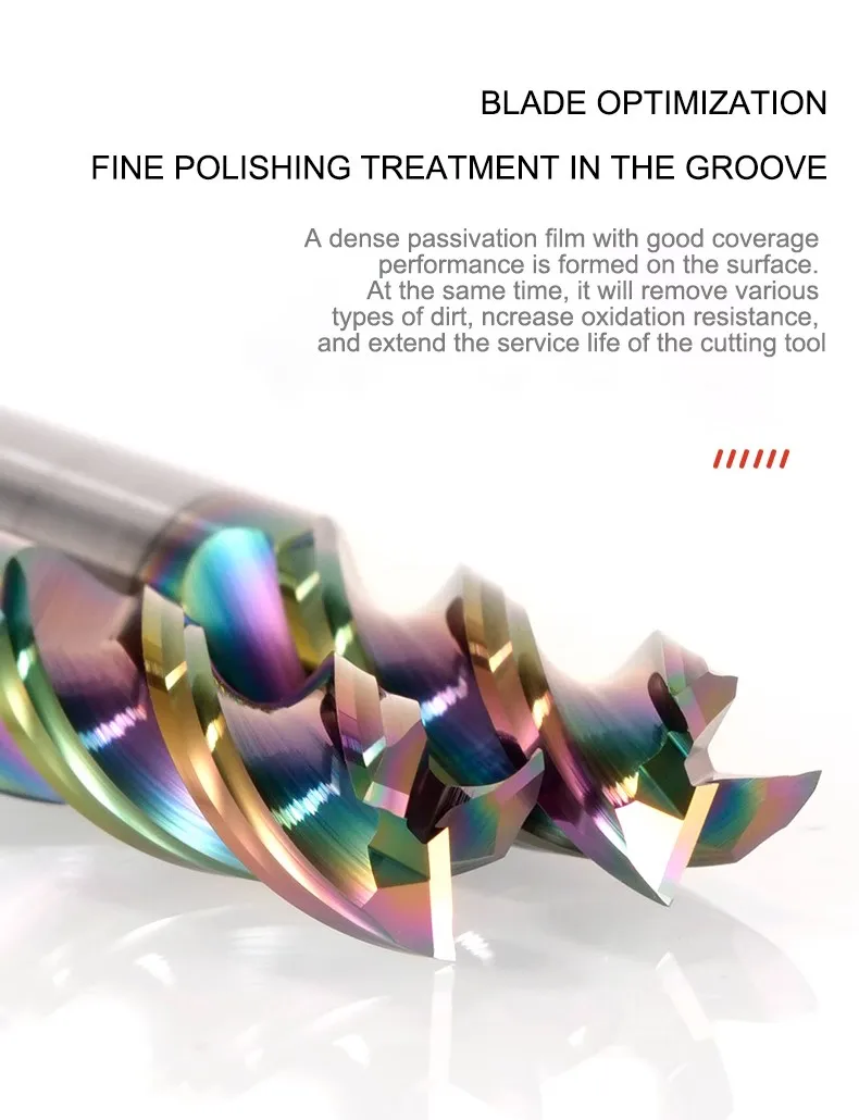 GAMONT HRC65 3-Flute Tungsten Steel Carbide Colorful Coating Endmill CNC Machinery Aluminum Special U-groove Milling Cutter Tool