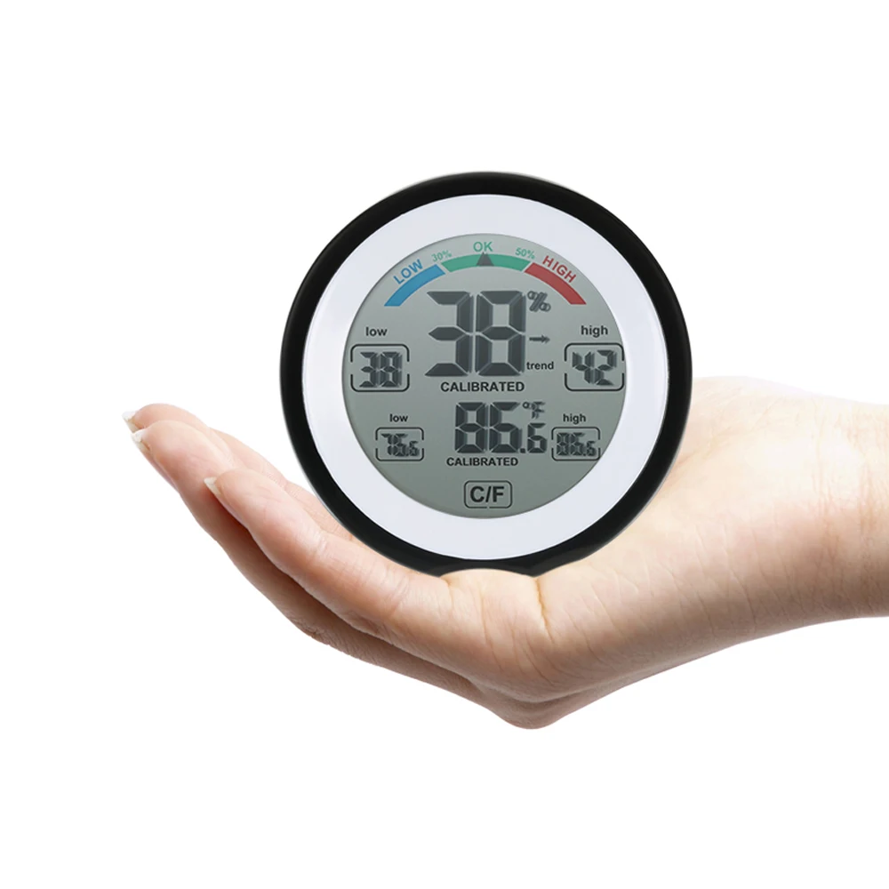 Digital Thermometer Hygrometer Temperature Humidity Meter °C/°F Max Min Value Trend Display Mini Temperature And Humidity Meter
