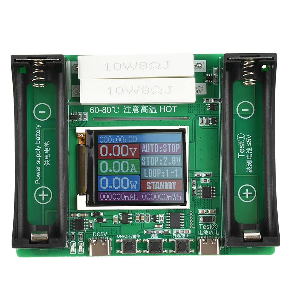 18650 Lithium Battery Capacity Tester Module MAh MWh Digital Battery Power Detector Module 18650 Battery Tester Type-C