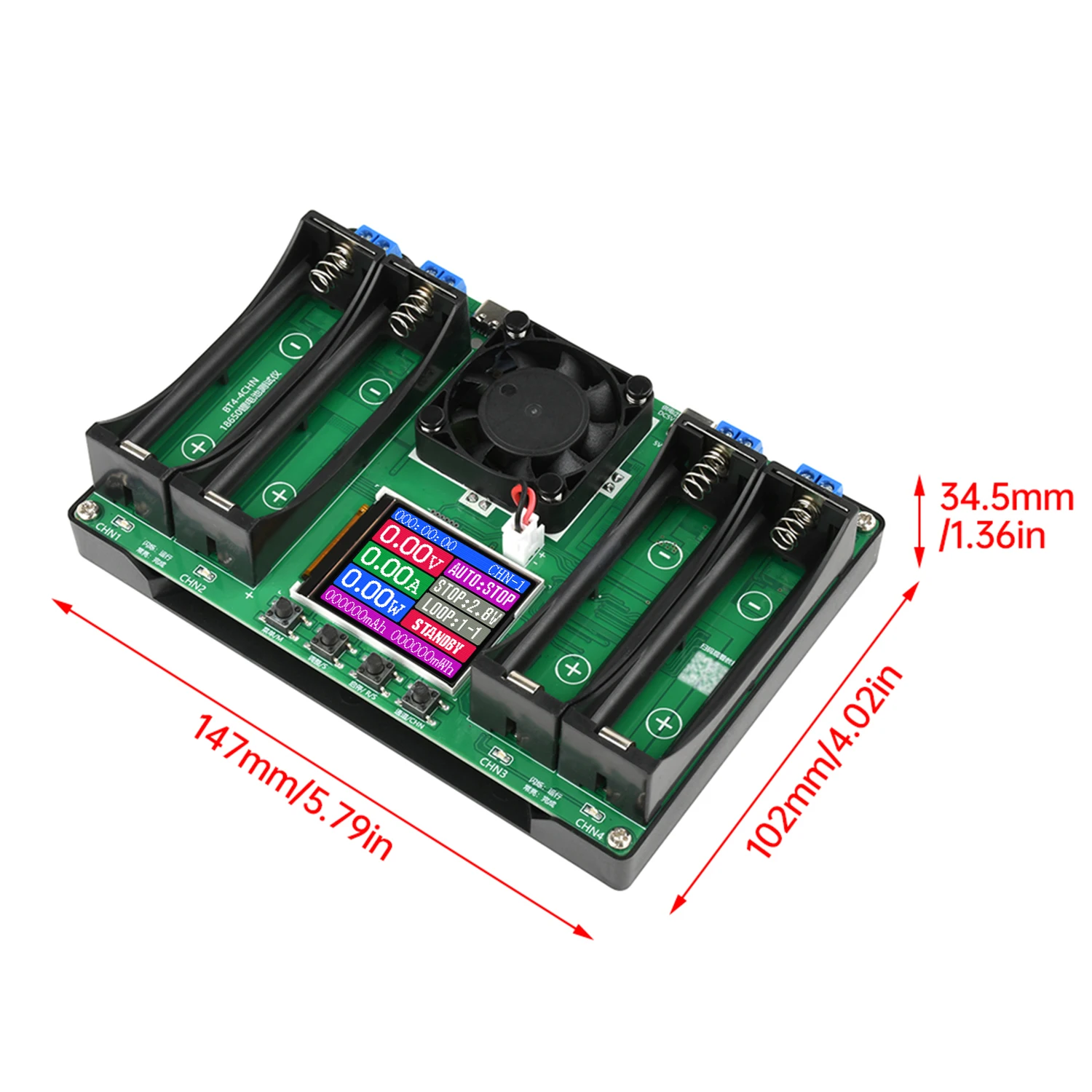 18650 Lithium Battery Capacity Tester Module MAh MWh Digital Battery Power Detector Module 18650 Battery Tester Type-C