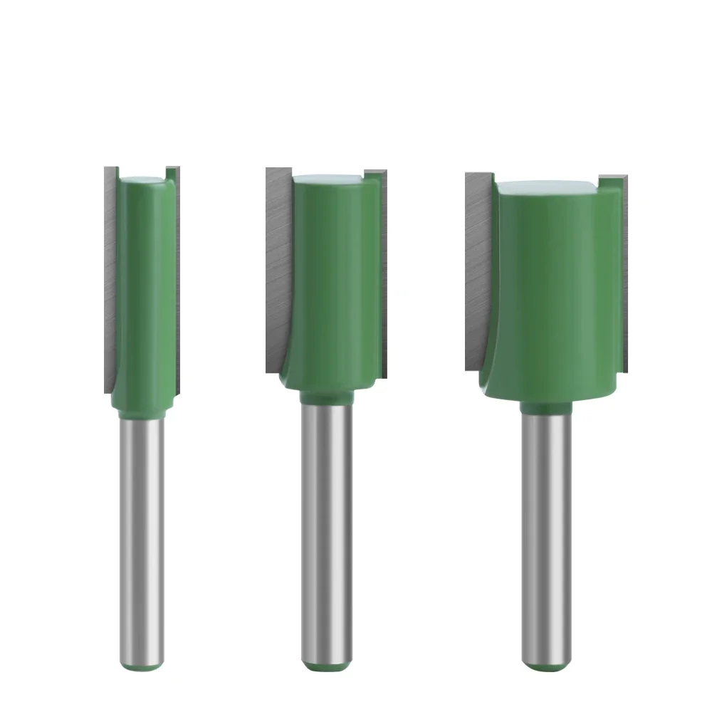 LAVIE 1pc 1/4mm Shank Straight Bit Double Flute Router Bits Milling Cutter For Wood Woodwork Tool C07-002