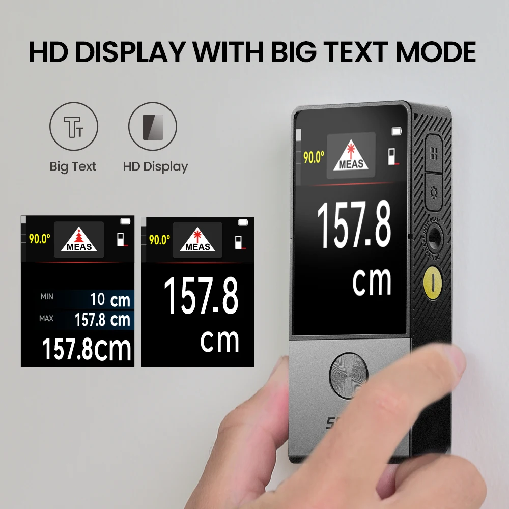 MiLESEEY D9 Laser Distance Meter, Bluetooth Laser Tape Measure, 100M Laser Measure with Visual Aligning, Easily Draw CAD