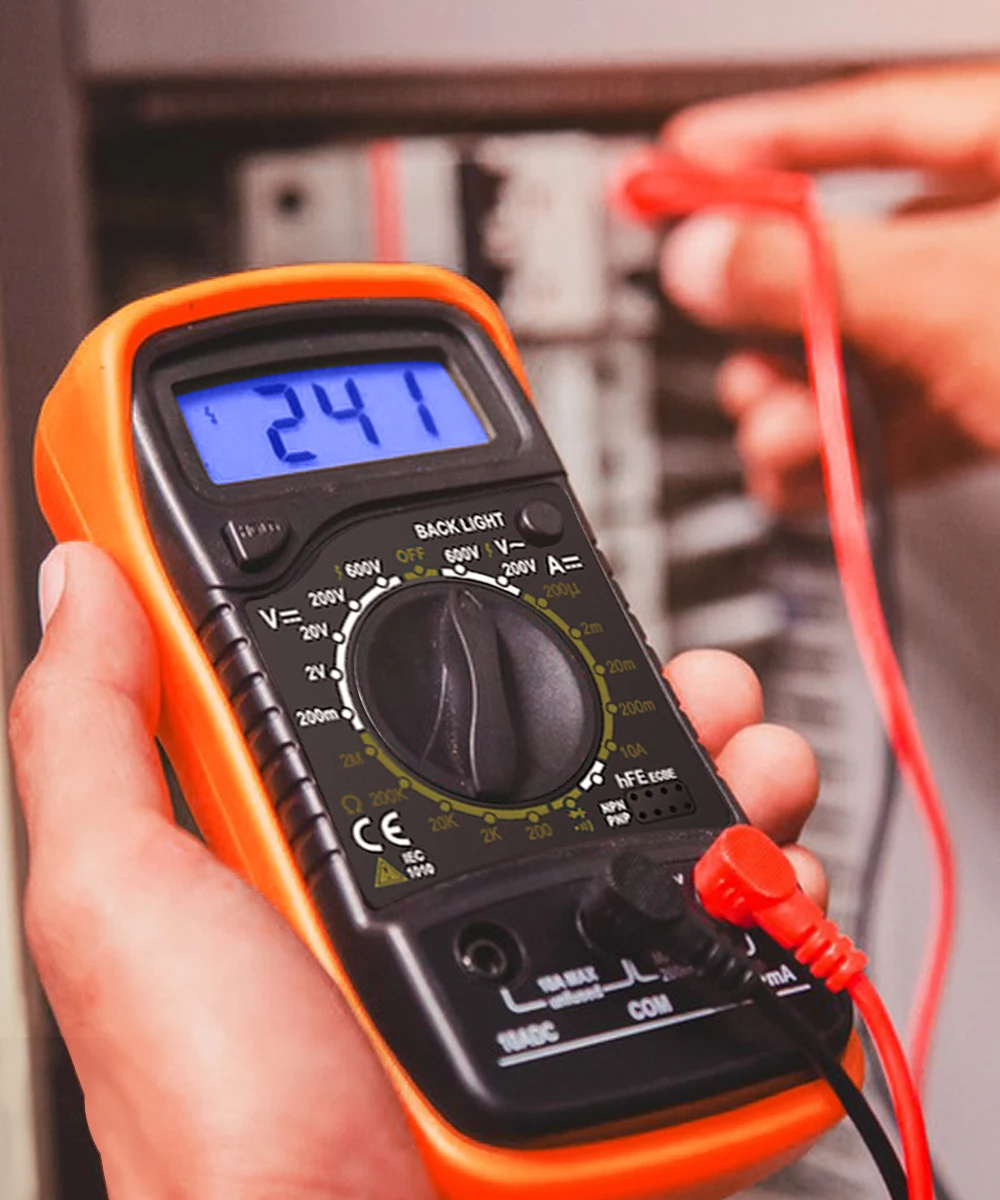XL830L Handheld Digital Multimeter LCD Backlight Portable AC/DC Ammeter Voltmeter Ohm Voltage Tester Meter Multimetro